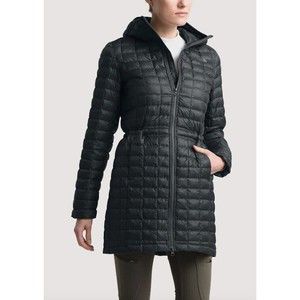 The North Face Women's Sz S Thermoball Eco Parka Black Long Winter Jacket Zip Up